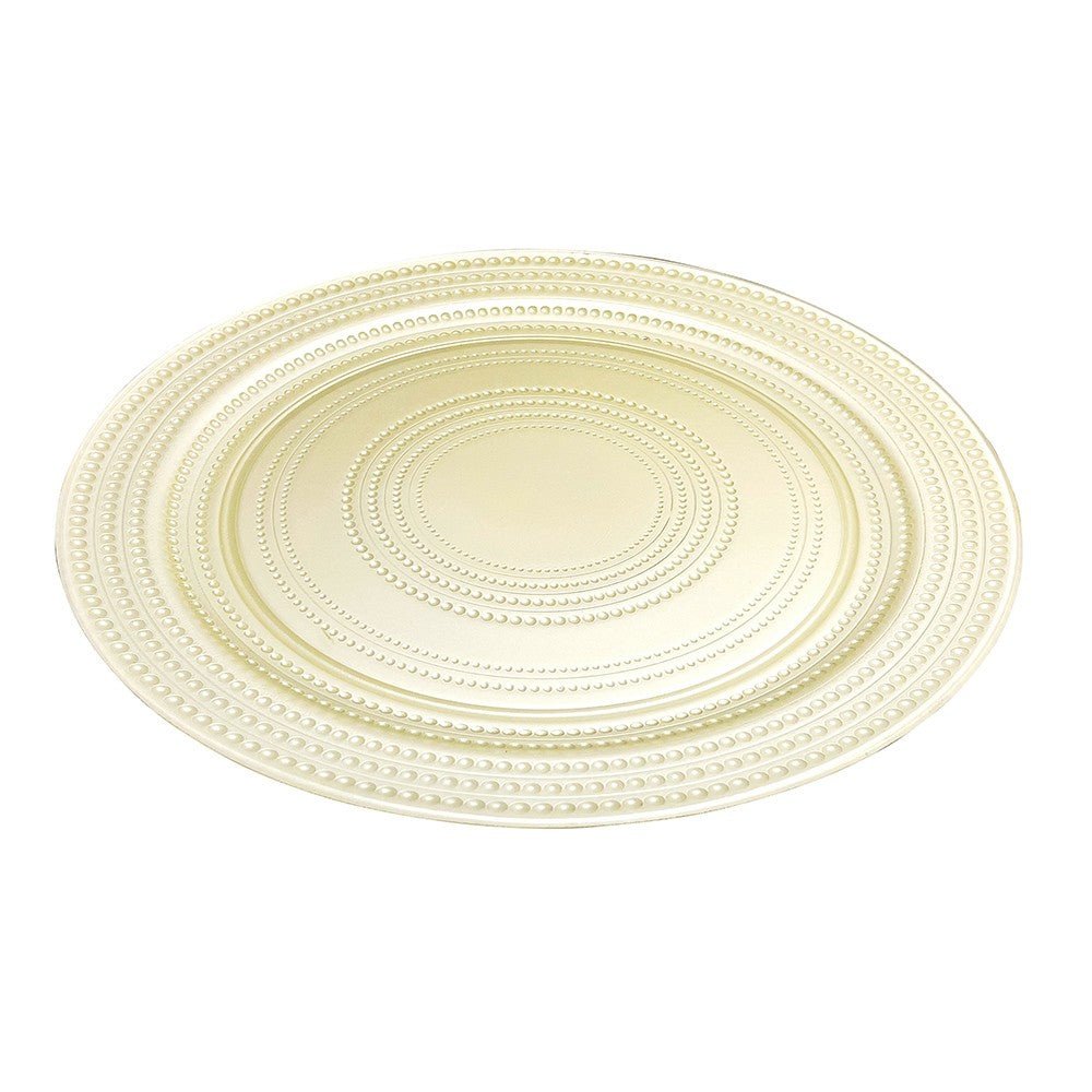 8 Pack | Pearl Dot Glass Charger Plate - MyEventProducts.com