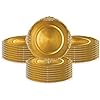 24 Pack | Gold Antique Plastic Charger Plate - MyEventProducts.com