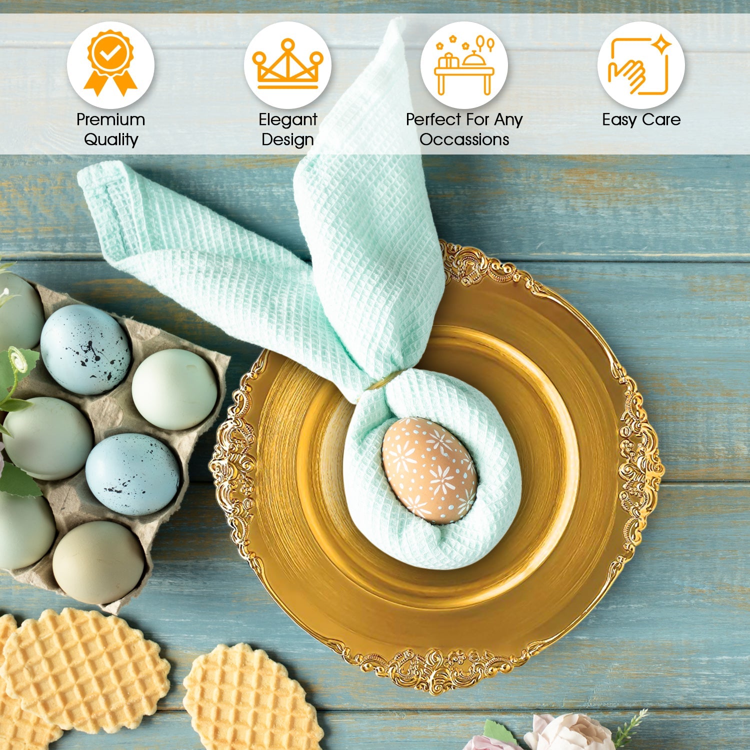 24 Pack | Gold Antique Plastic Charger Plate - Mark5Products