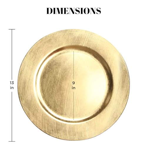 24 Pack | Gold Plastic Charger Plates - MyEventProducts.com