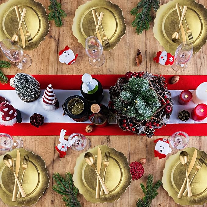 24 Pack | Gold Scalloped Plastic Charger Plates - MyEventProducts.com