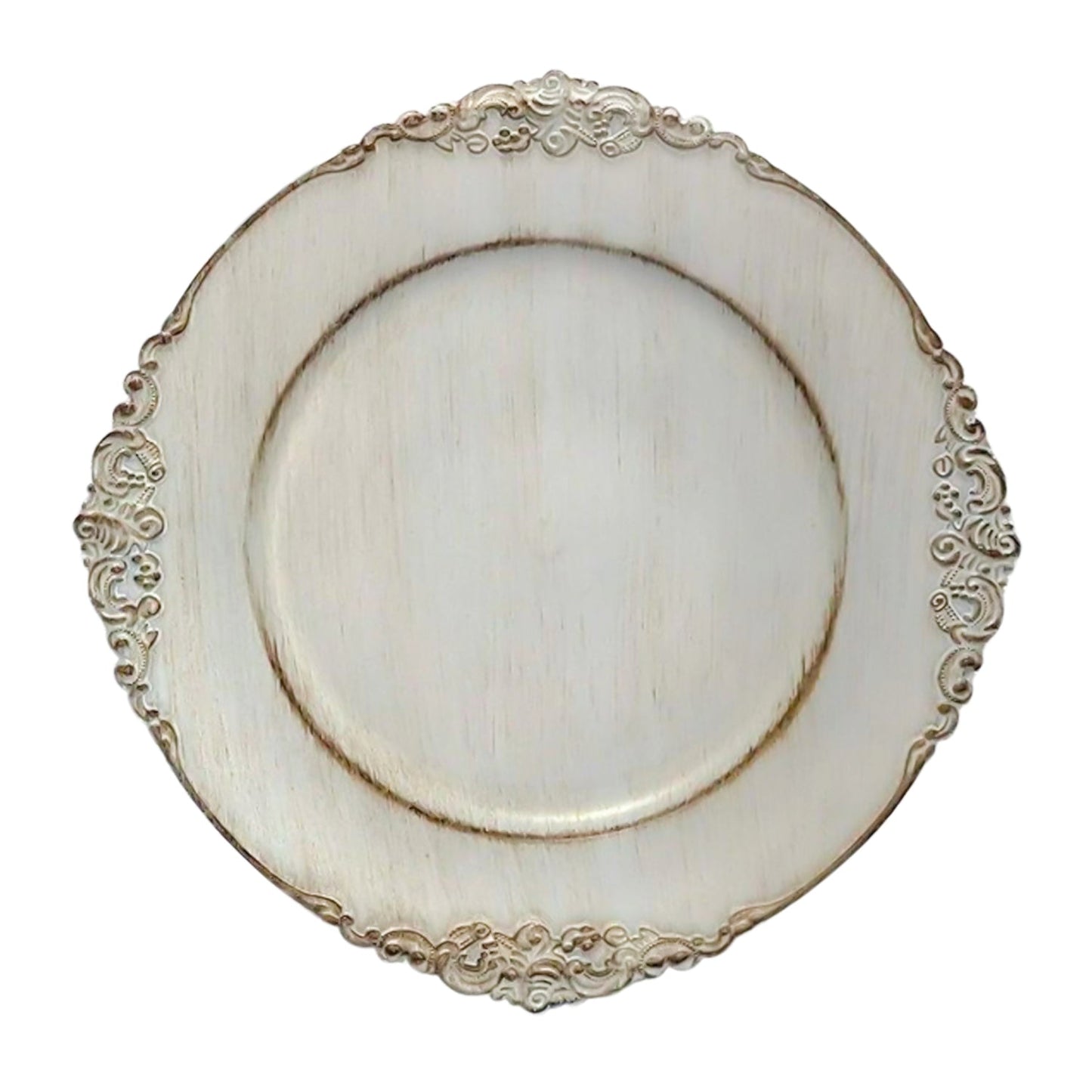 24 Pack | Grey Antique Plastic Charger Plate - Mark5Products