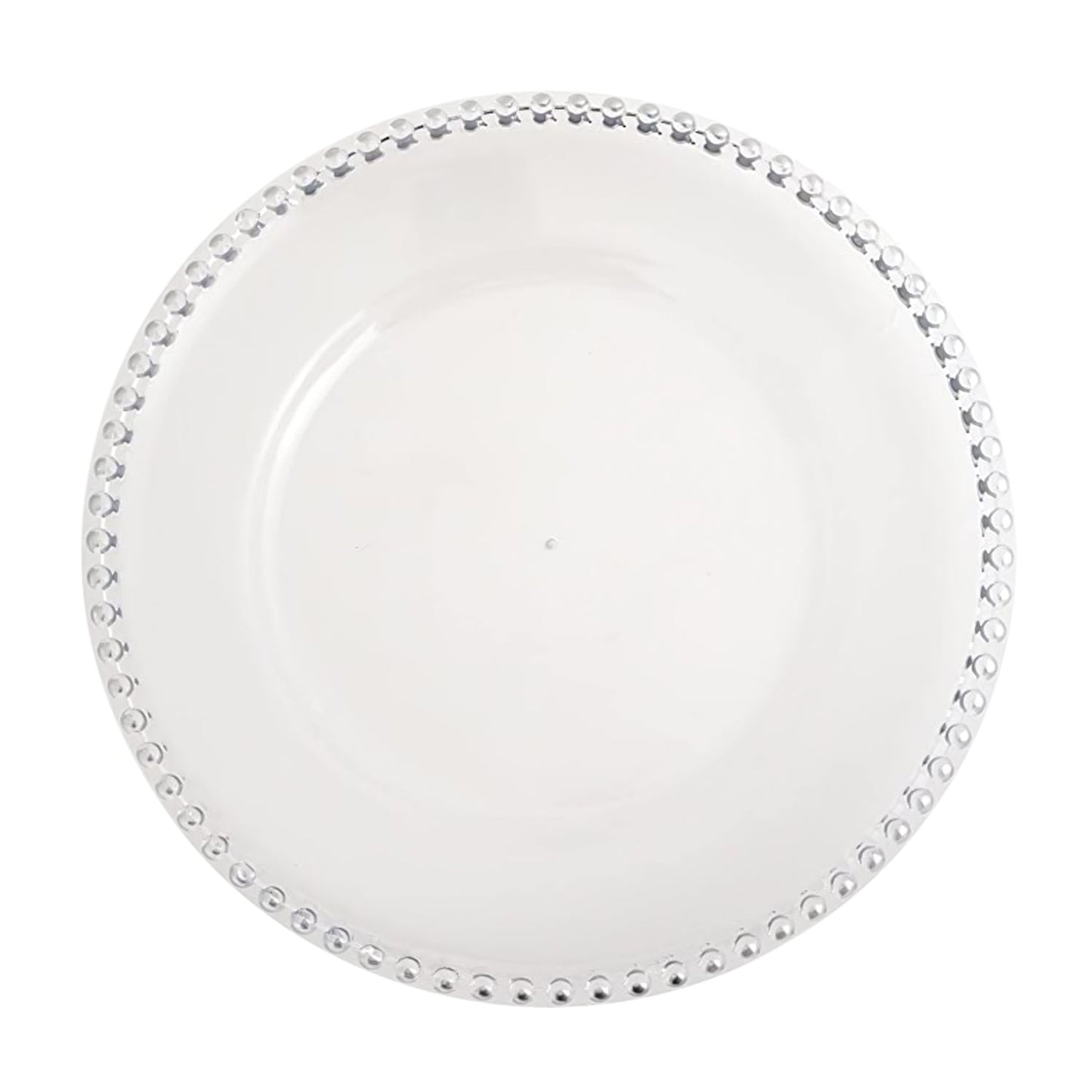 6 Pack | Clear Beaded Plastic Charger Plates - Mark5Products