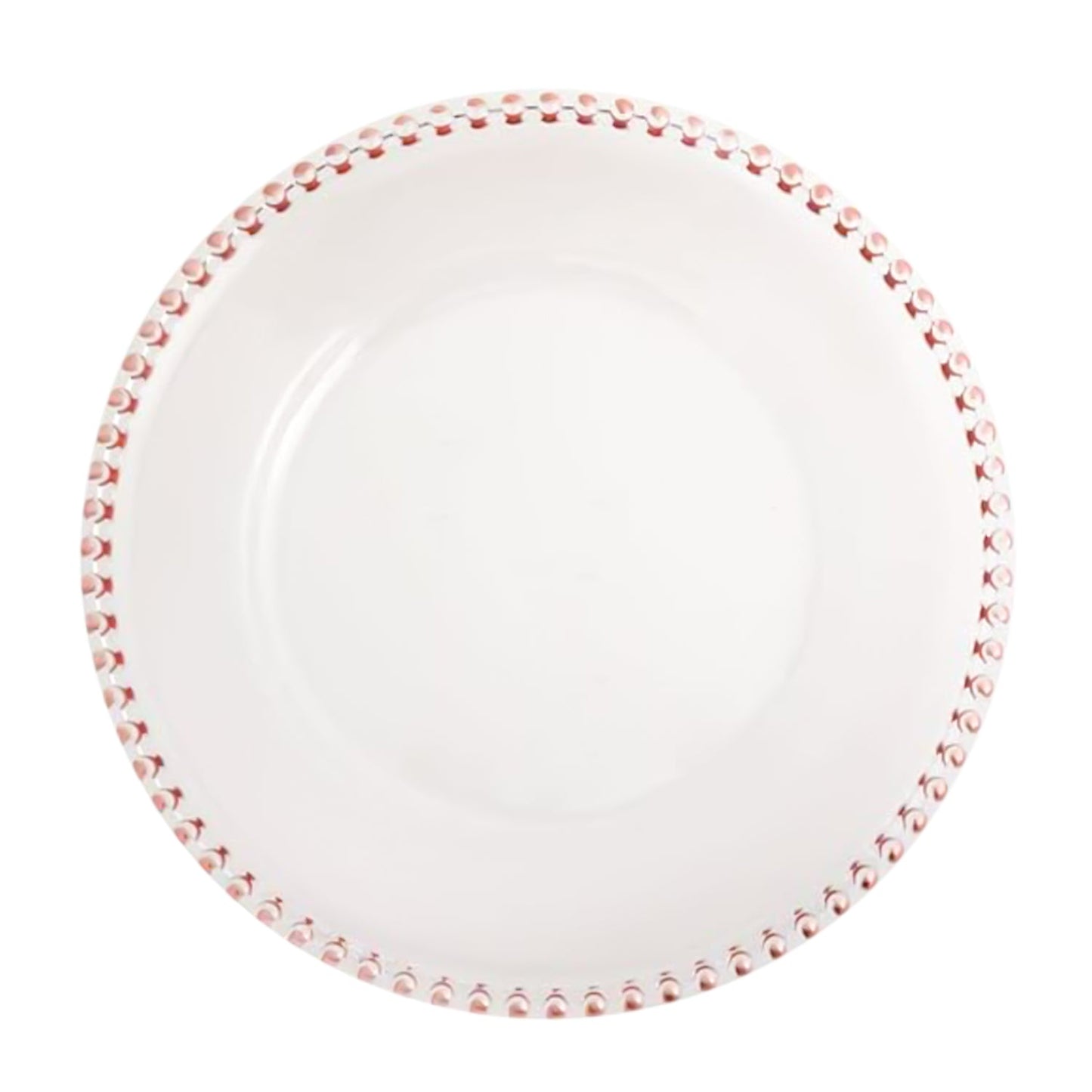 6 Pack | Rose Gold Beaded Plastic Charger Plates - Mark5Products