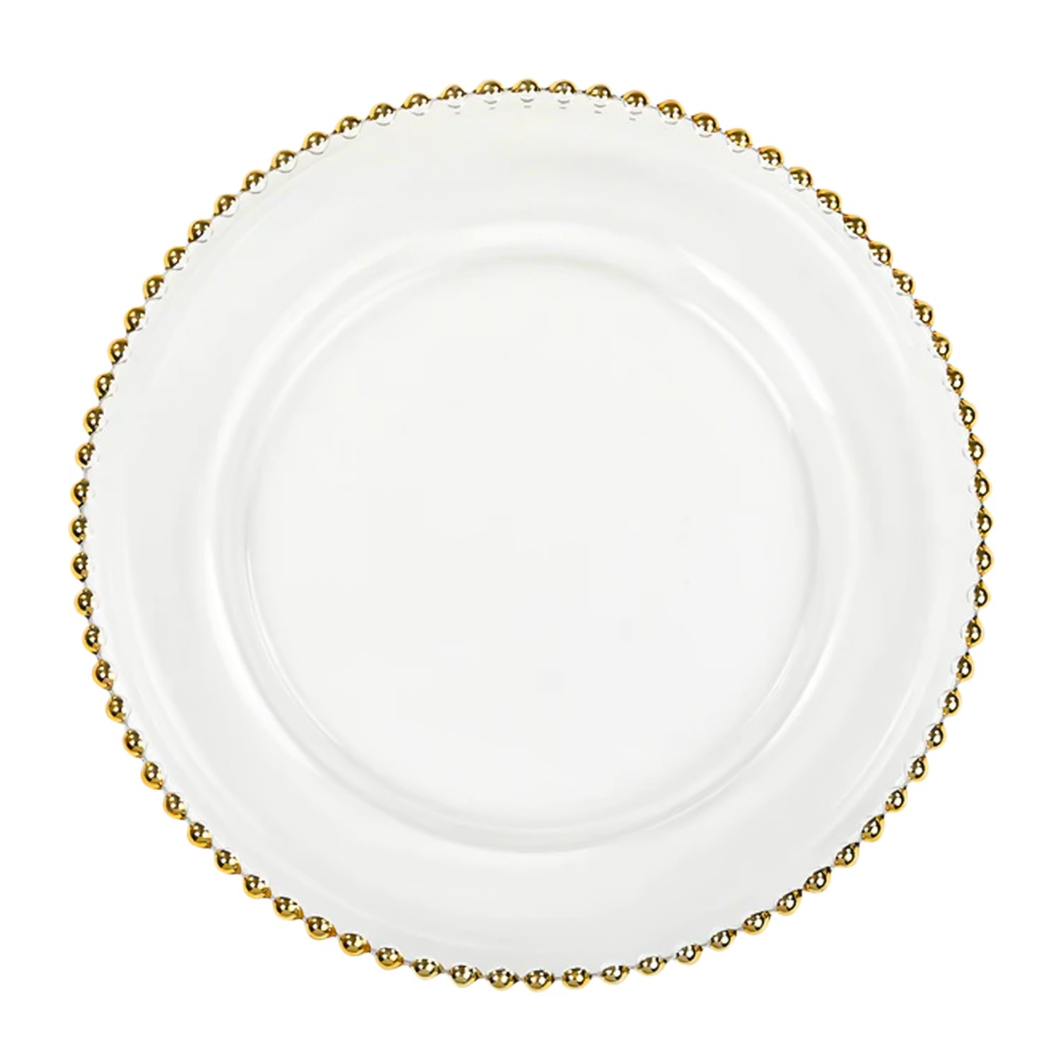 6 Pack | Gold Beaded Plastic Charger Plates - Mark5Products