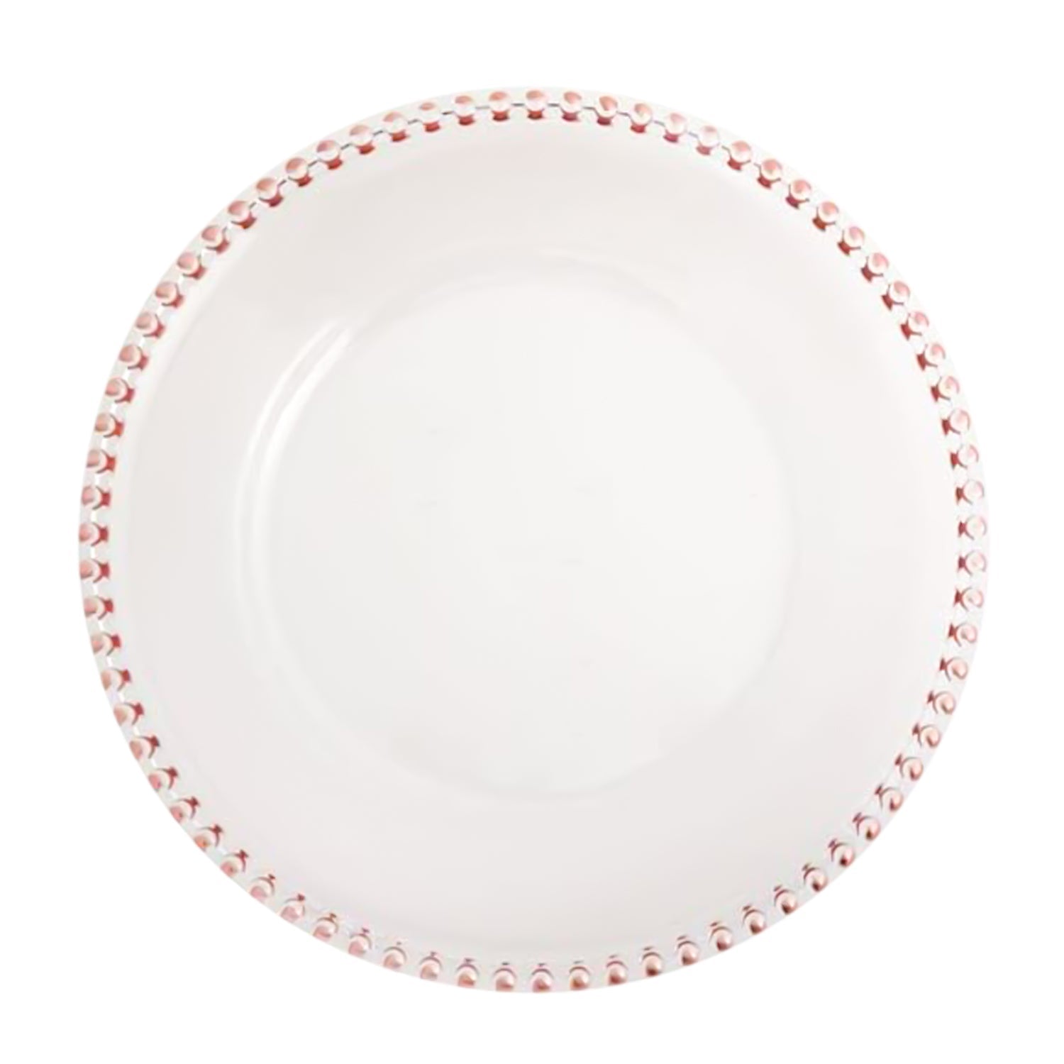 8 Pack | Rose Gold Beaded Glass Charger Plates - Mark5Products